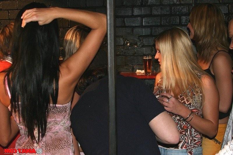 16P Exhibitionist babes fucked against the walls at wild party orgy