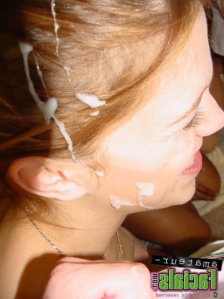 15P Cute girls sucking balls and gets messy facials