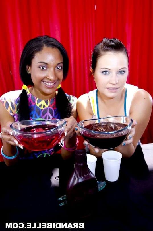 16P Brandi Belle dipping balls in food