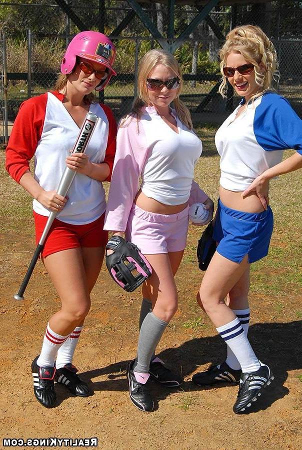 17P Amazing britney and her red white and blue softball babes get down for some ball