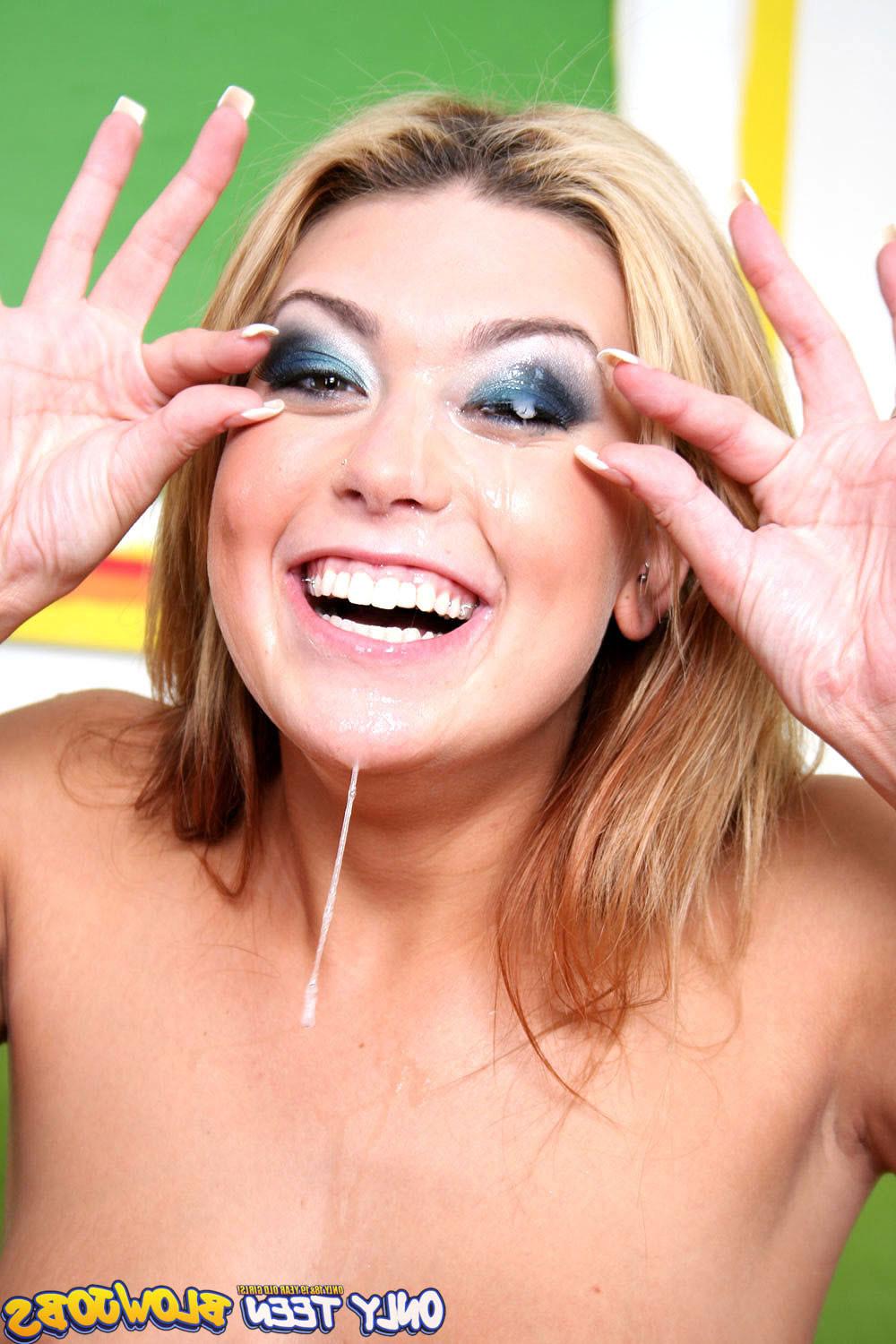 18P Cute teen Tiffany Rayne gives cum drenched blowjob