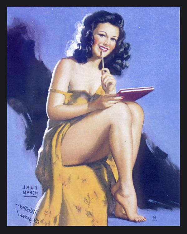 24P Vintage pin-up drawings 2 (non-nude)