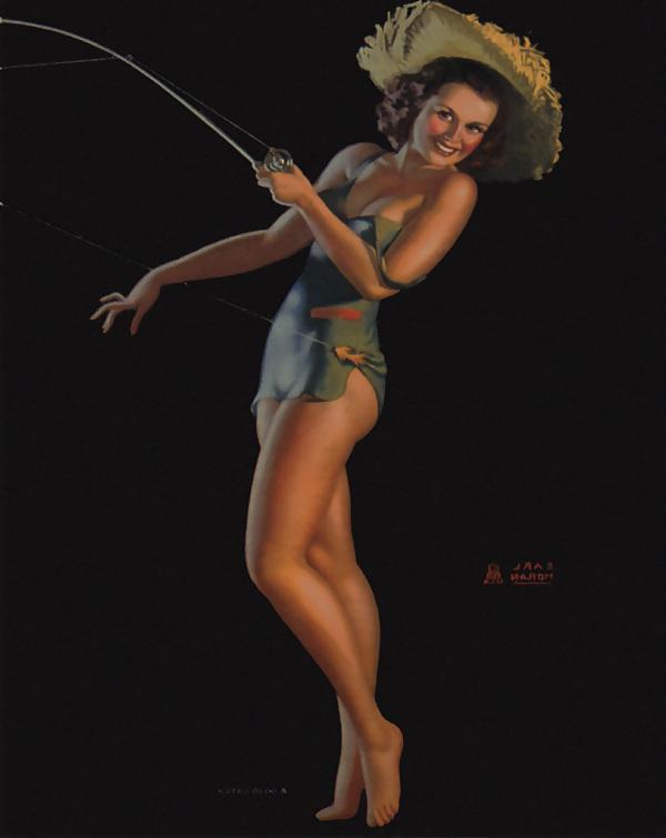 24P Vintage pin-up drawings 2 (non-nude)