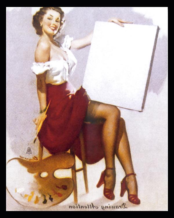 24P Vintage pin-up drawings 2 (non-nude)