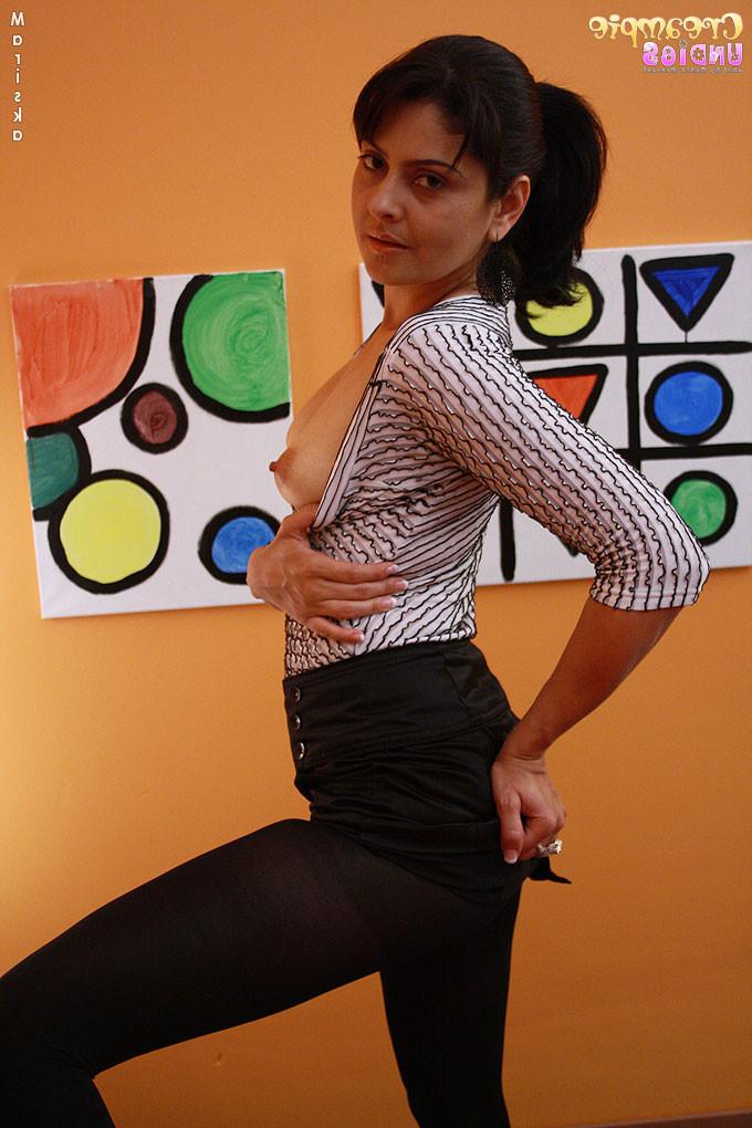 12P Oozing cum out her pussy gets drenched into her panties