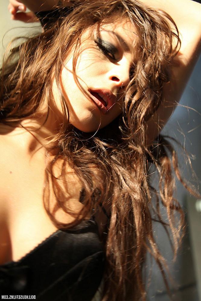 15P Nina James ties your heart up in sexy black lace