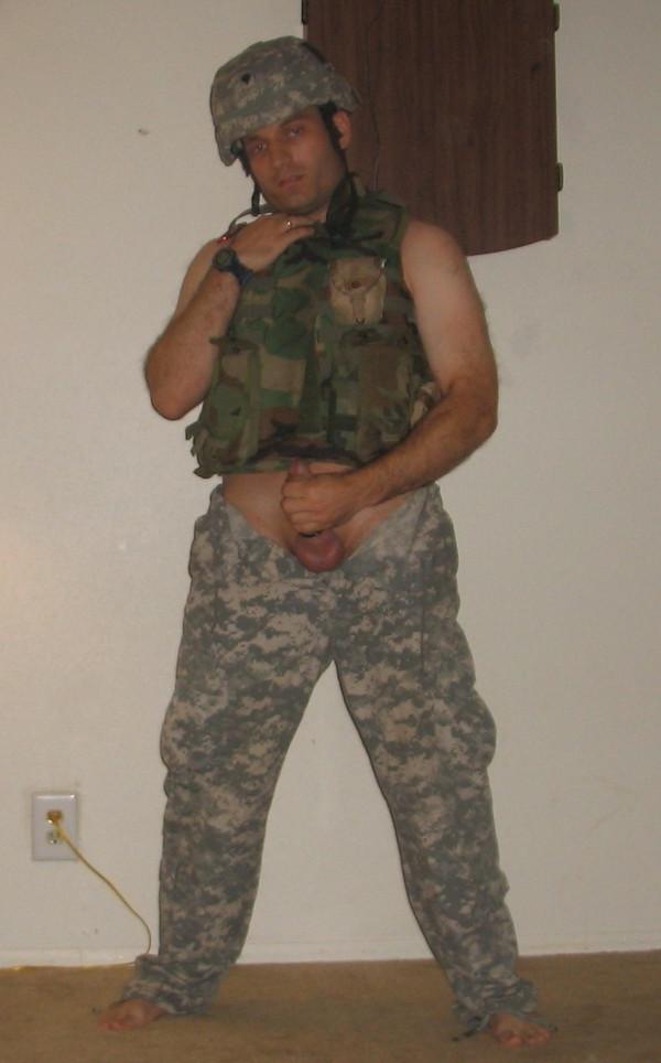 16P military stud with hairy ass self shooting