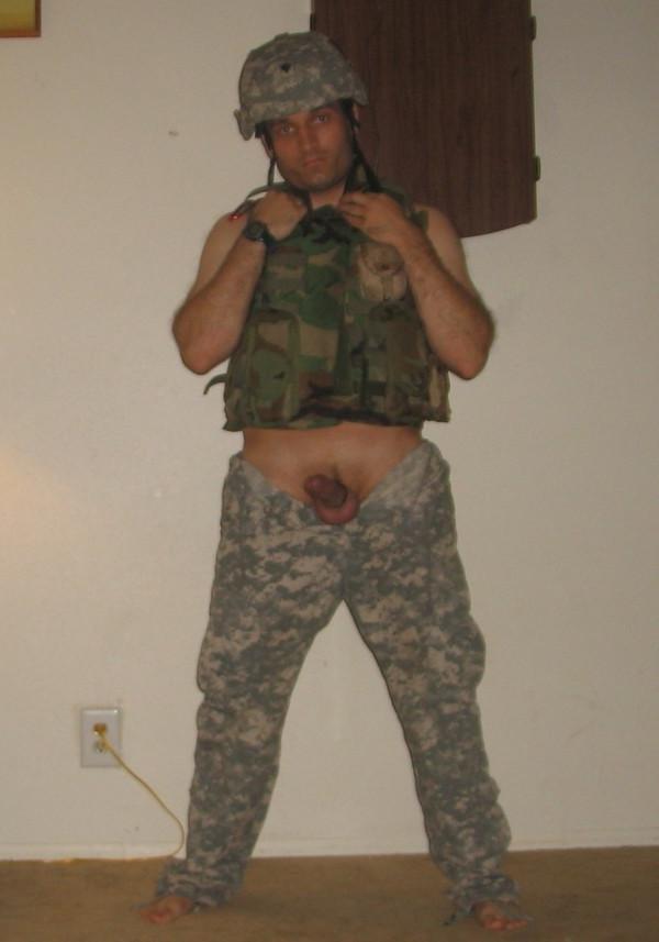 16P military stud with hairy ass self shooting