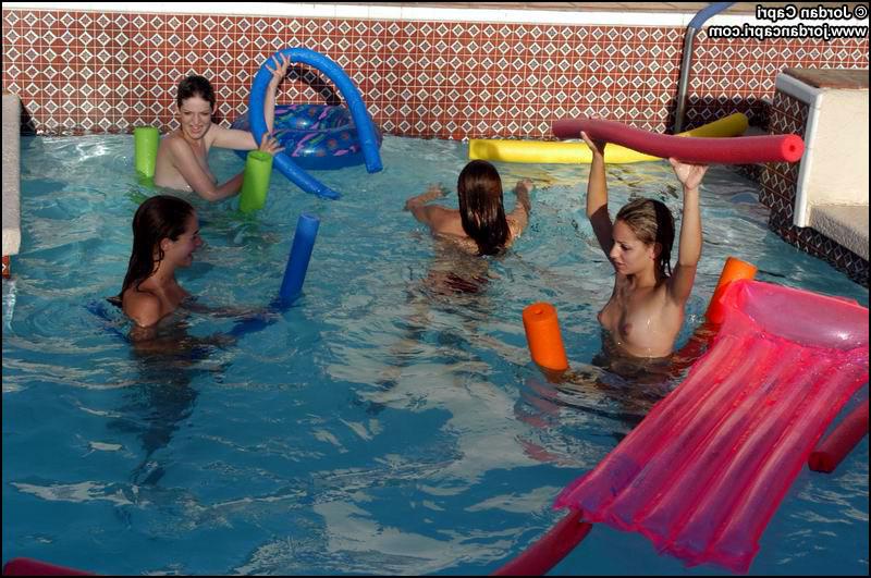 16P Jordan Capri and her girlfriends get naughty in the pool!