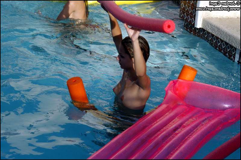 16P Jordan Capri and her girlfriends get naughty in the pool!