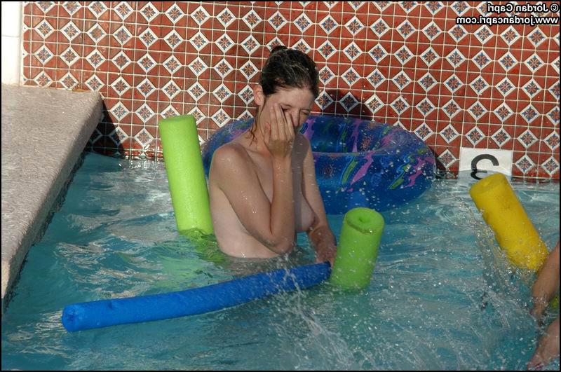 16P Jordan Capri and her girlfriends get naughty in the pool!