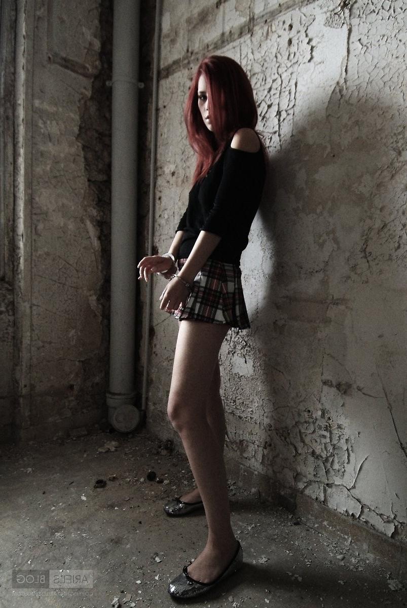 16P Busty beautiful redhead teen in bondage