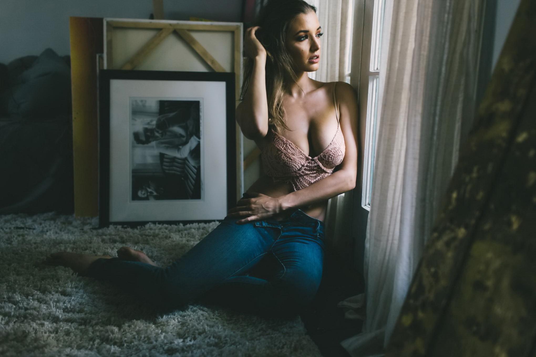 16P Alyssa Arce topless trying to hide her huge boobs