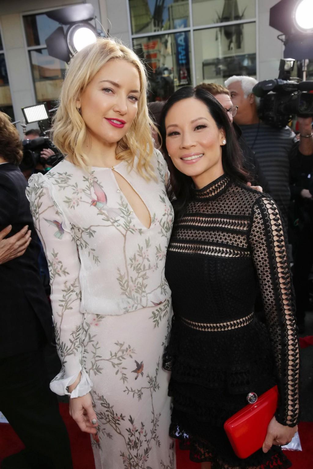16P Lucy Liu busty and leggy in black mesh mini dress