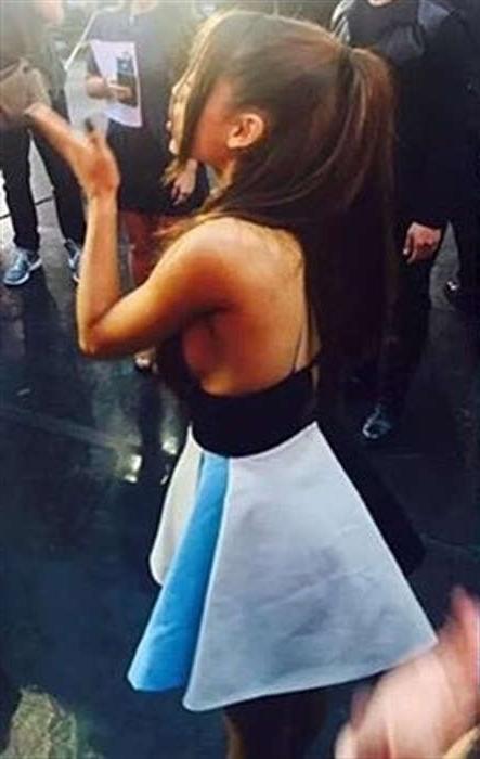 15P Ariana Grande shows nude ass and sexy upskirt panties