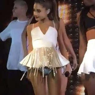 15P Ariana Grande shows nude ass and sexy upskirt panties