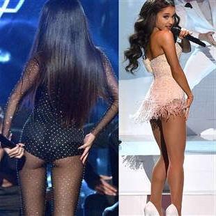 15P Ariana Grande shows nude ass and sexy upskirt panties