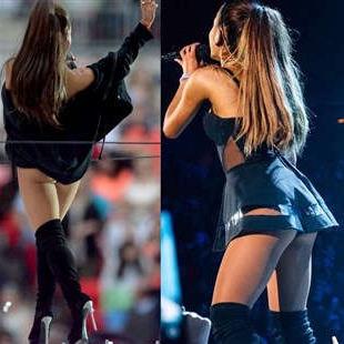 15P Ariana Grande shows nude ass and sexy upskirt panties