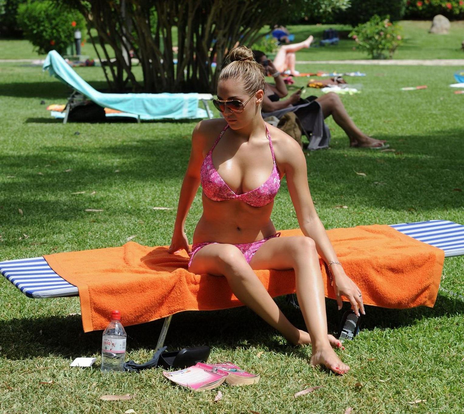16P Chloe Goodman flaunting her melons in tiny pink bikini