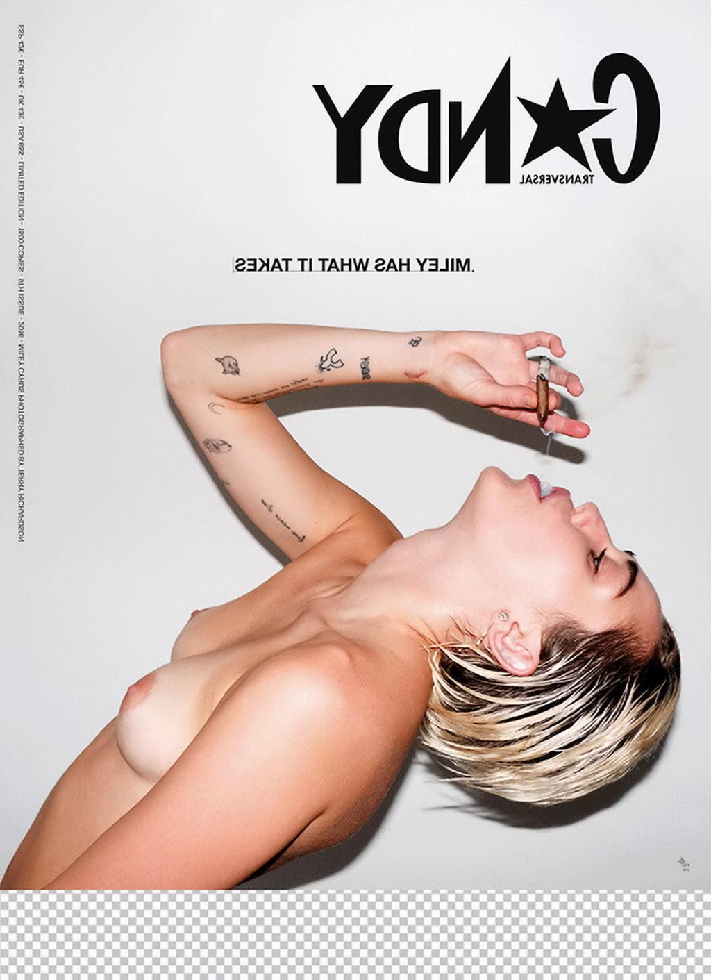 16P Miley Cyrus showing off her bare boobs and pussy