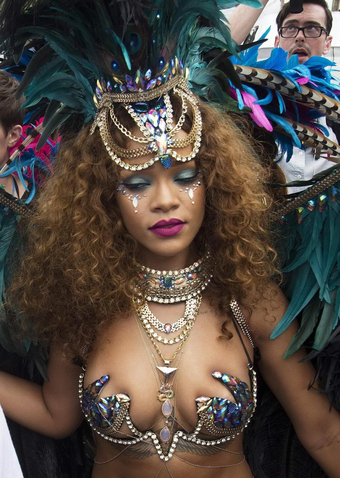 16P Rihanna wearing skimpy carnival costume