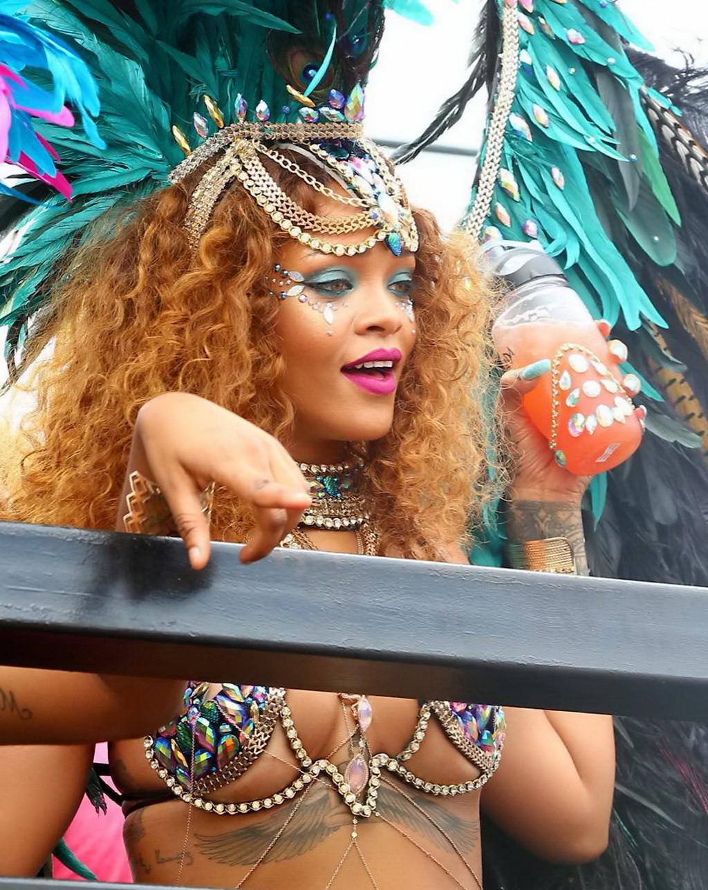 16P Rihanna wearing skimpy carnival costume