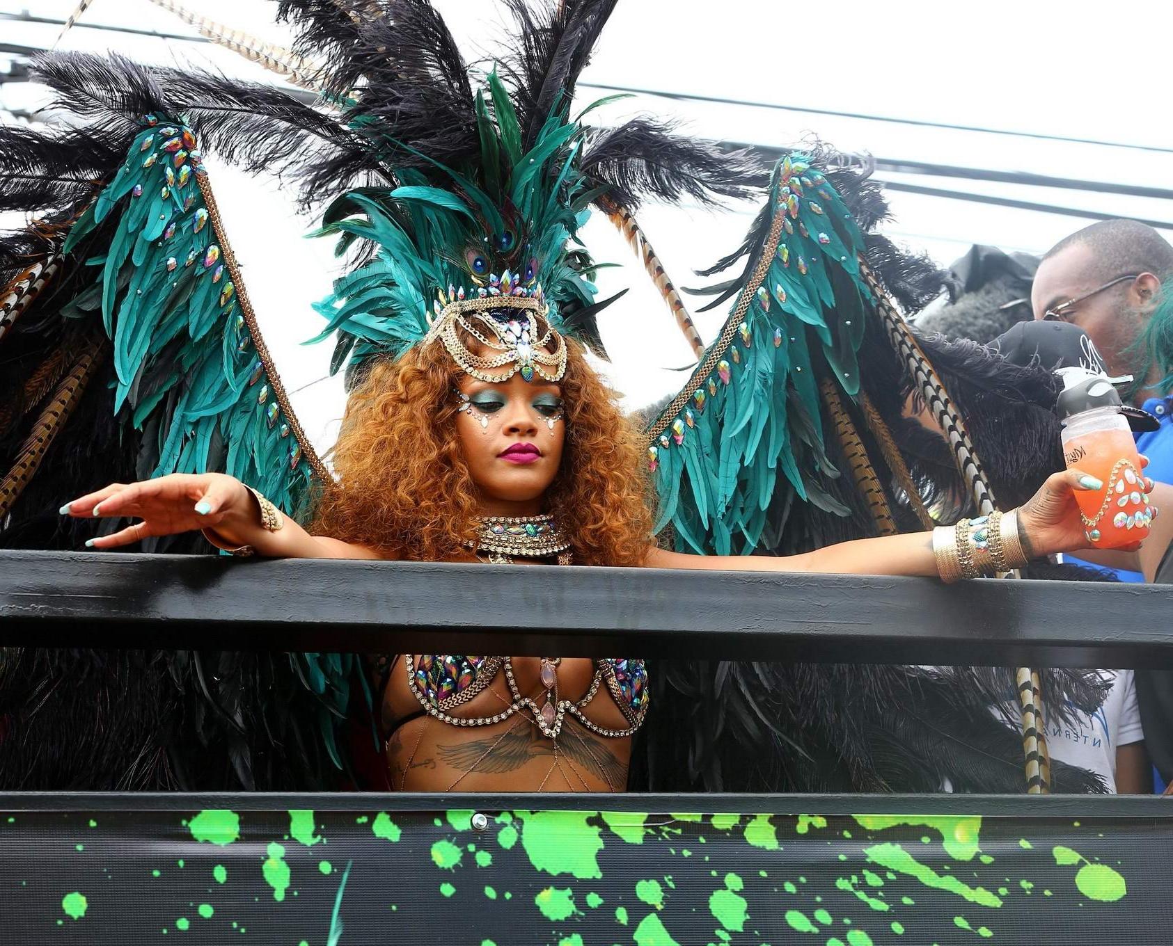 16P Rihanna wearing skimpy carnival costume