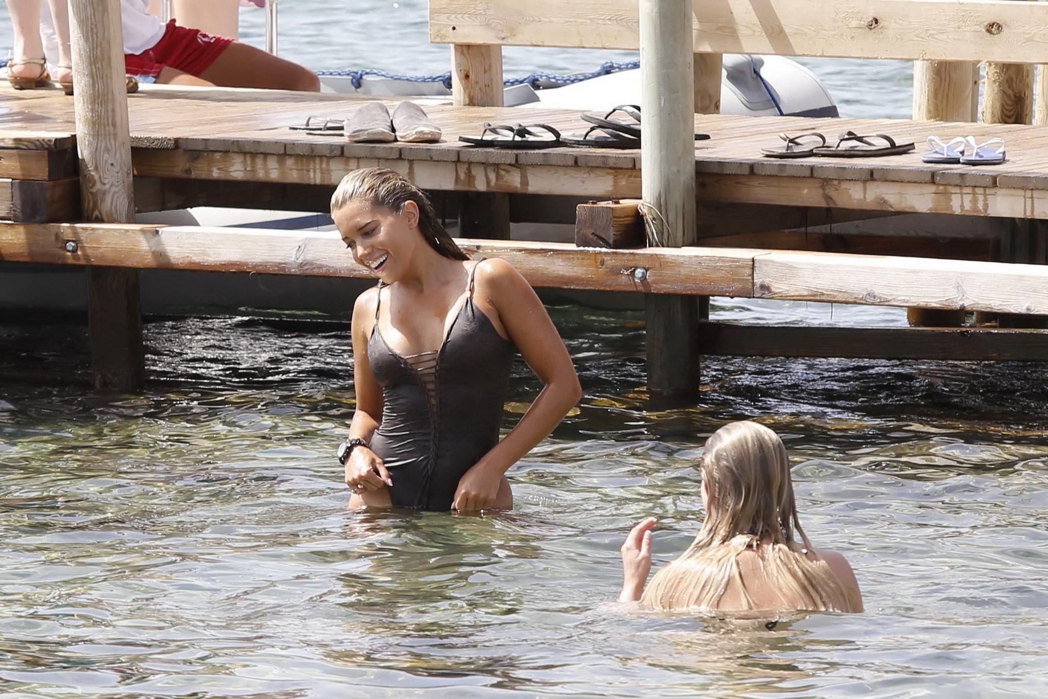 16P Sylvie Meis showing her big boobs in revealing swimsuit