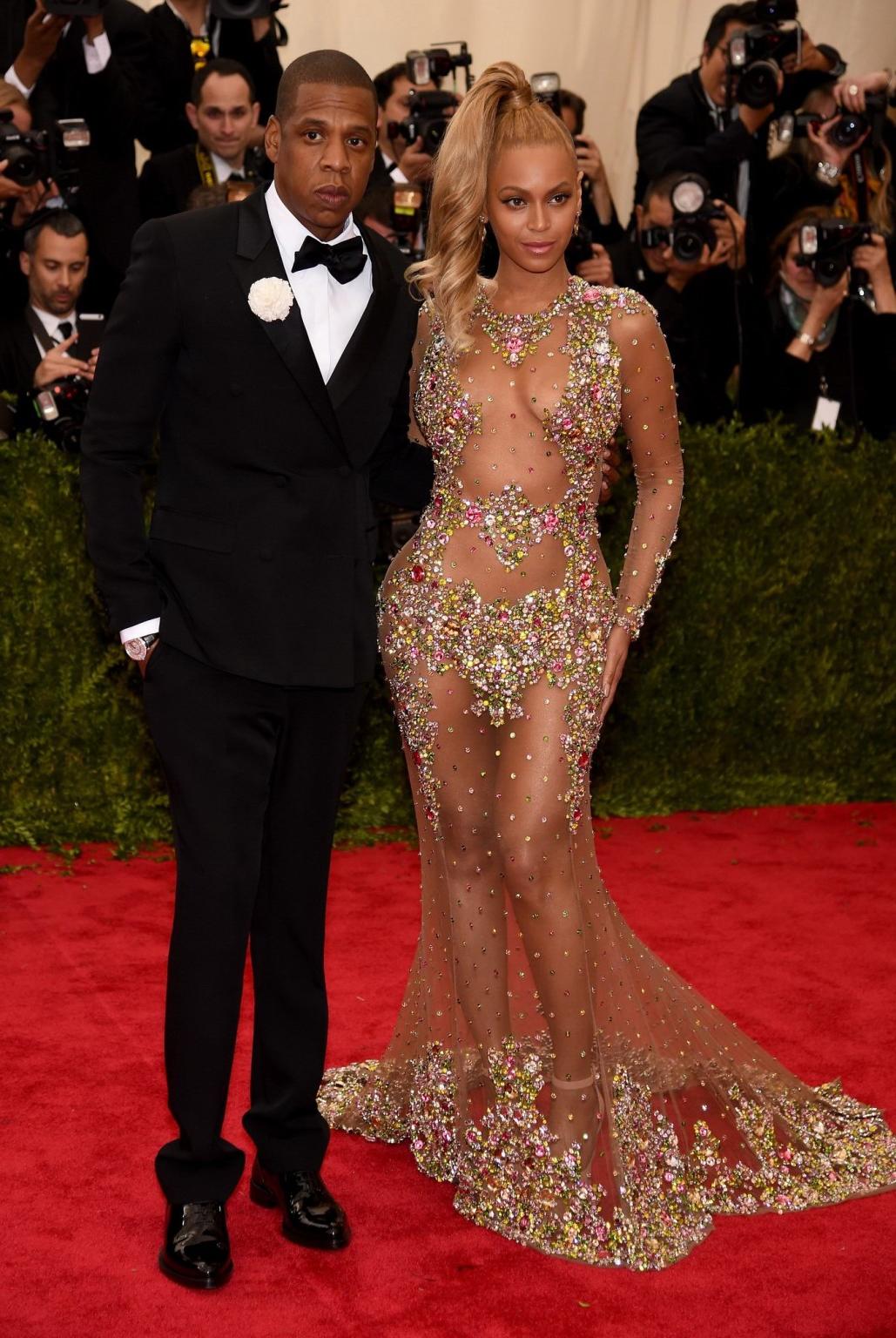 16P Beyonce braless and pantyless wearing transparent maxi dress at China Through Th