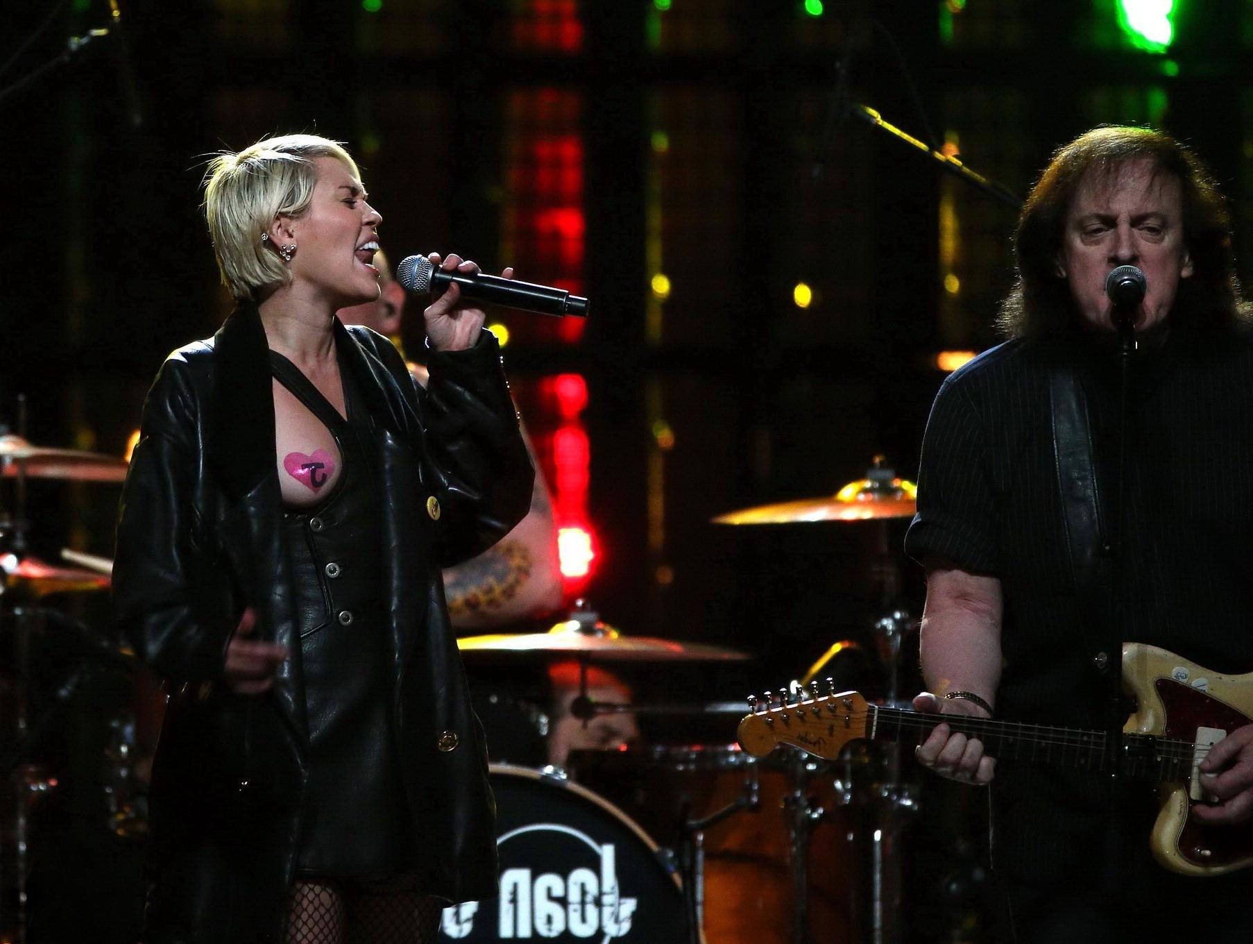 16P Miley Cyrus wearing pasties at the 30th Annual Rock And Roll Hall Of Fame Induct