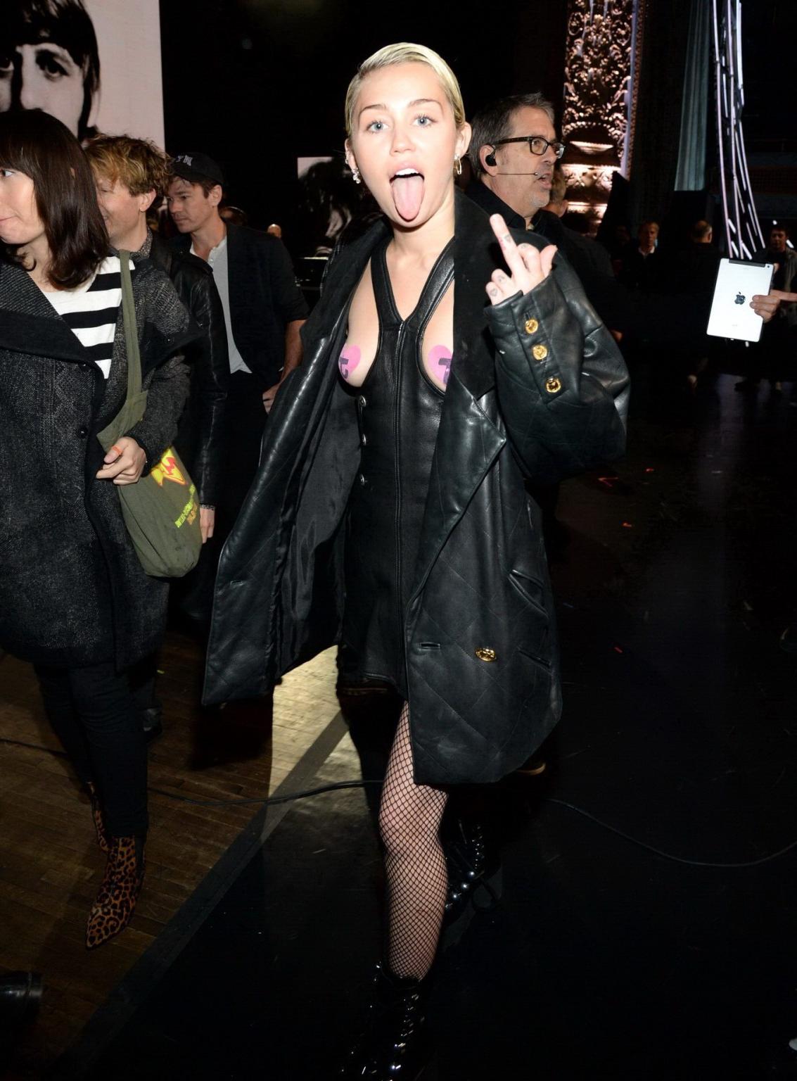 16P Miley Cyrus wearing pasties at the 30th Annual Rock And Roll Hall Of Fame Induct