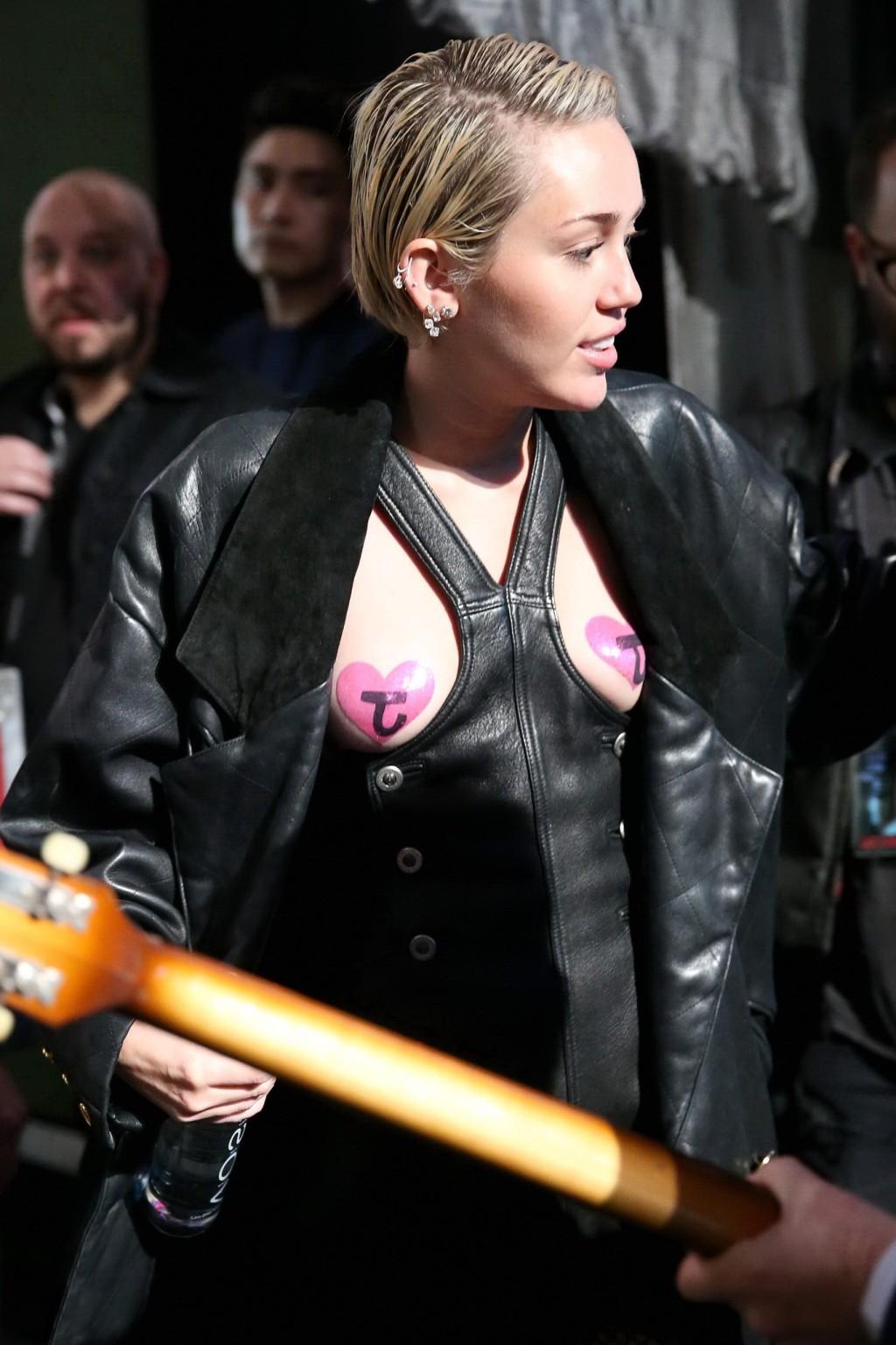 16P Miley Cyrus wearing pasties at the 30th Annual Rock And Roll Hall Of Fame Induct