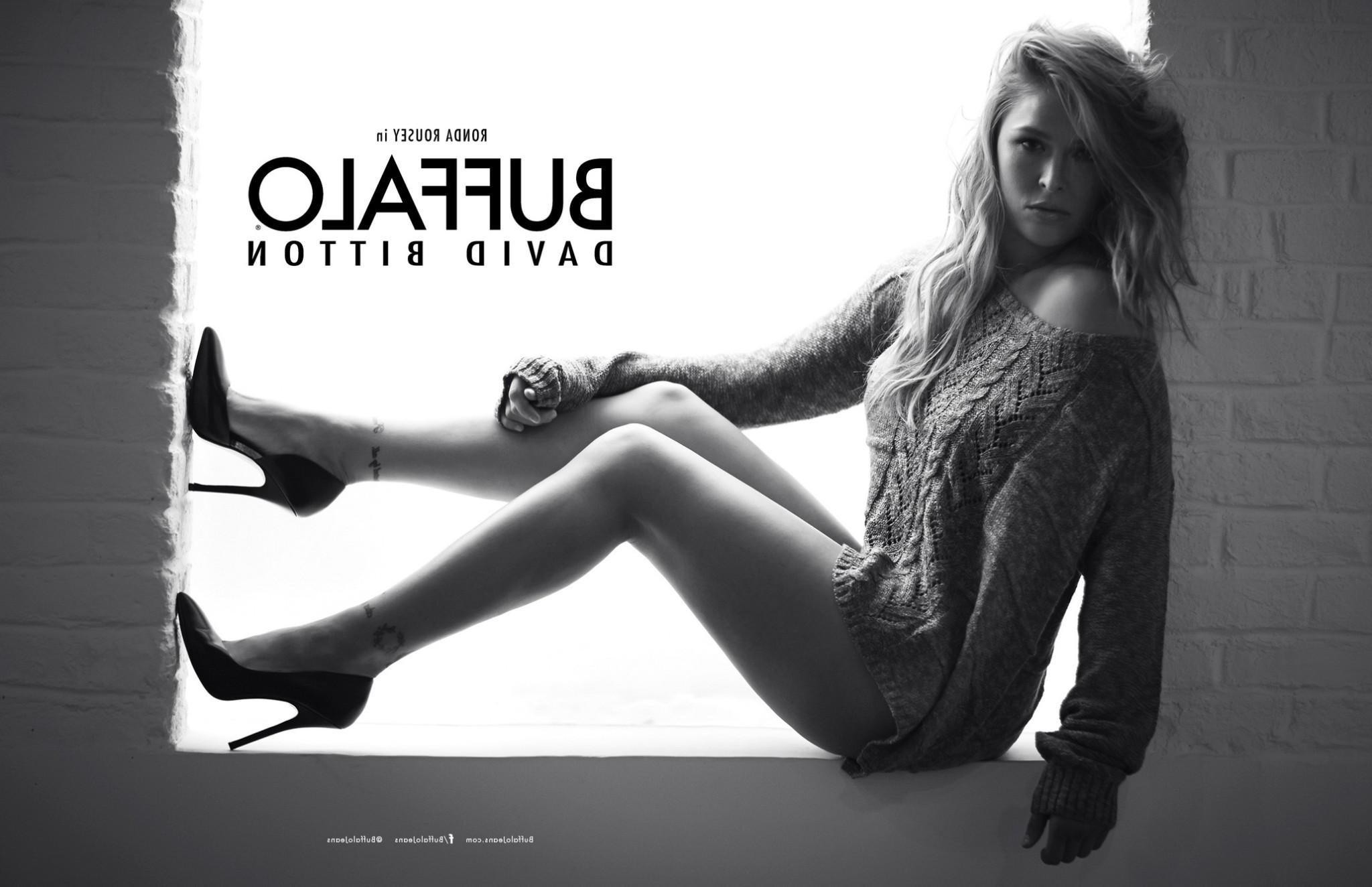 16P Ronda Rousey topless but hiding her boobs in a Matt Peyton photoshoot for Buffal