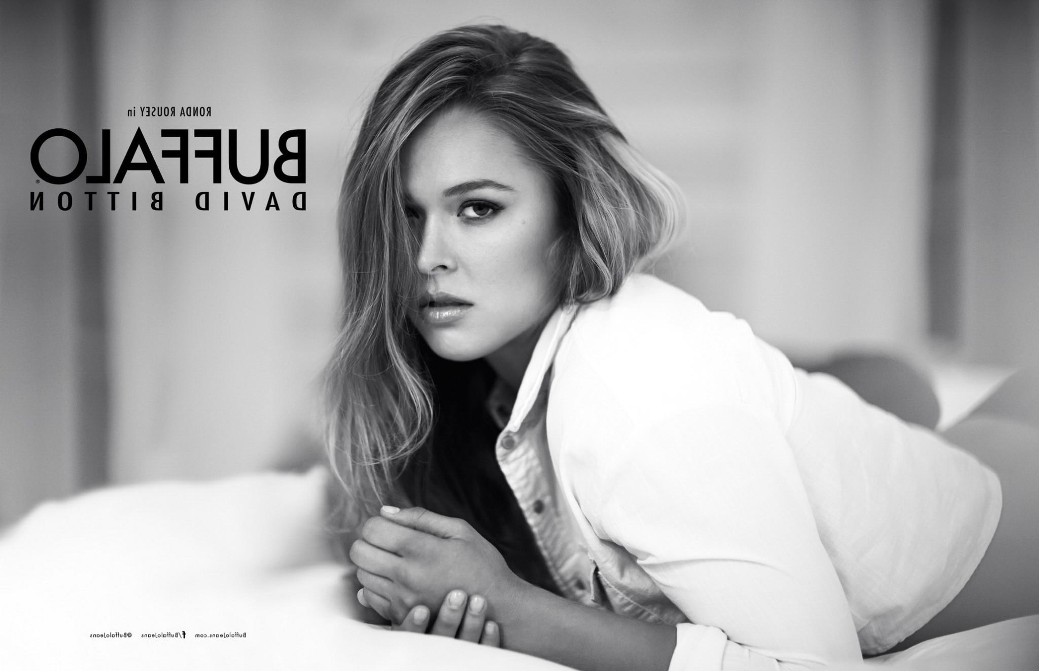 16P Ronda Rousey topless but hiding her boobs in a Matt Peyton photoshoot for Buffal