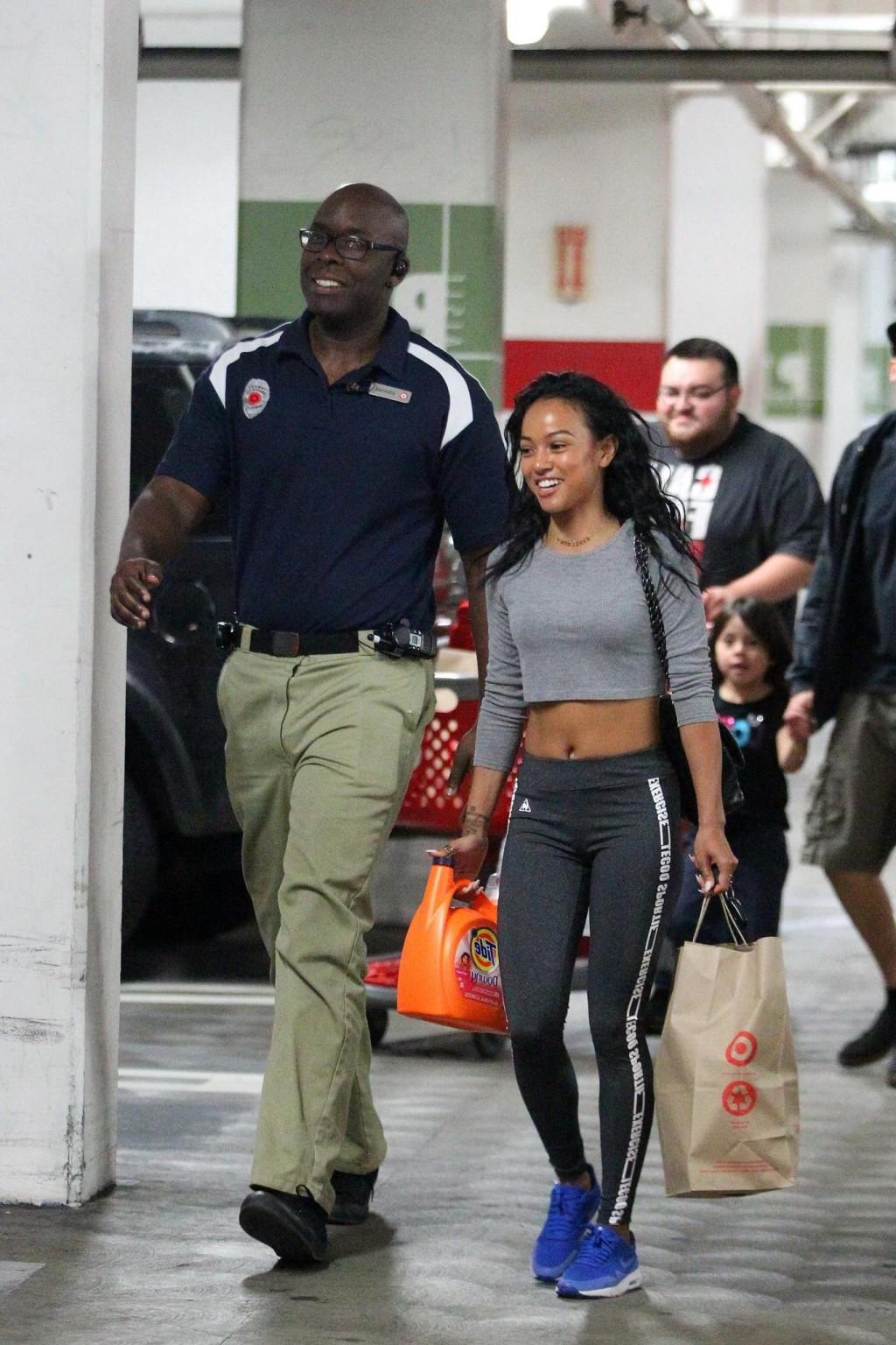 16P Karrueche Tran shows off her ass in tight sweatpants while shopping at Target in
