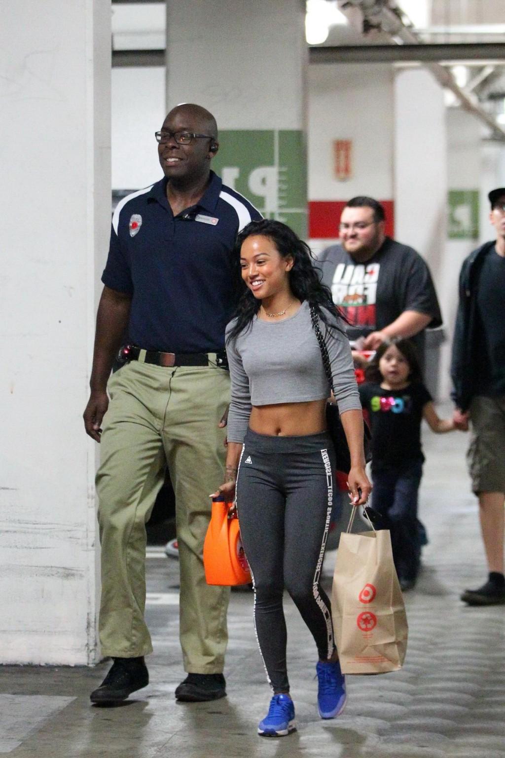16P Karrueche Tran shows off her ass in tight sweatpants while shopping at Target in