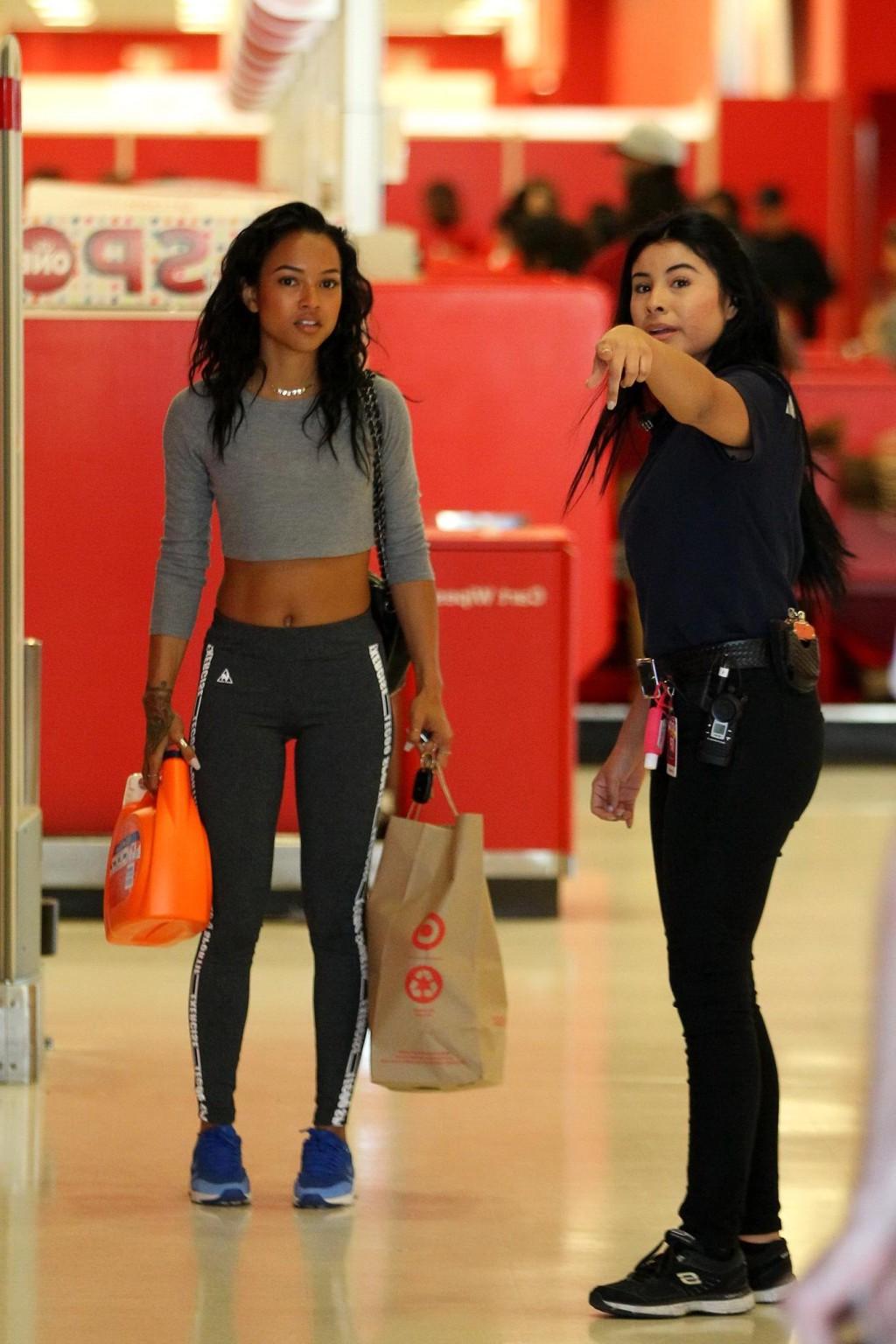 16P Karrueche Tran shows off her ass in tight sweatpants while shopping at Target in