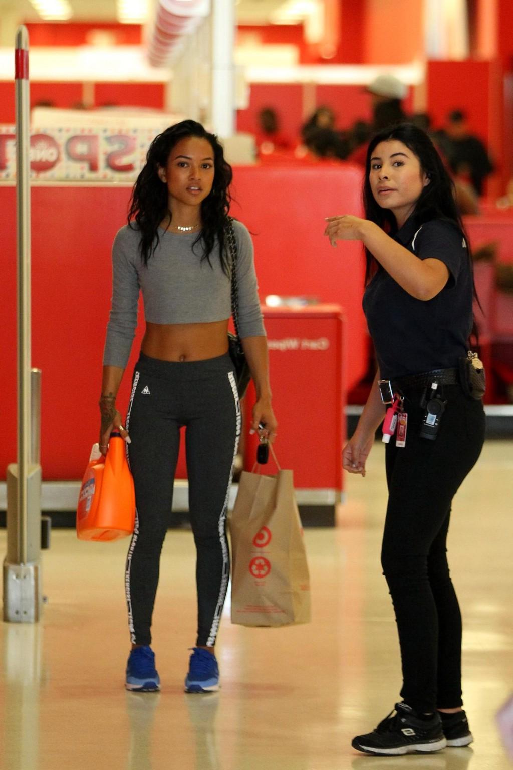 16P Karrueche Tran shows off her ass in tight sweatpants while shopping at Target in