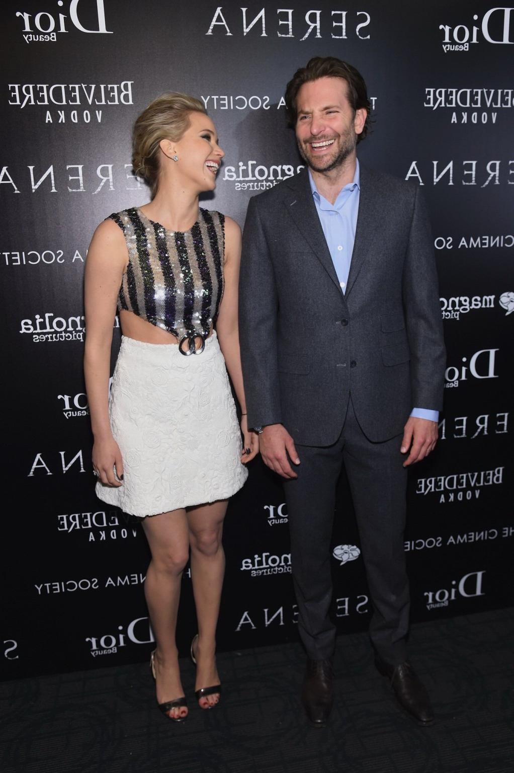 16P Jennifer Lawrence busty and leggy wearing revealing mini dress at Serena screeni