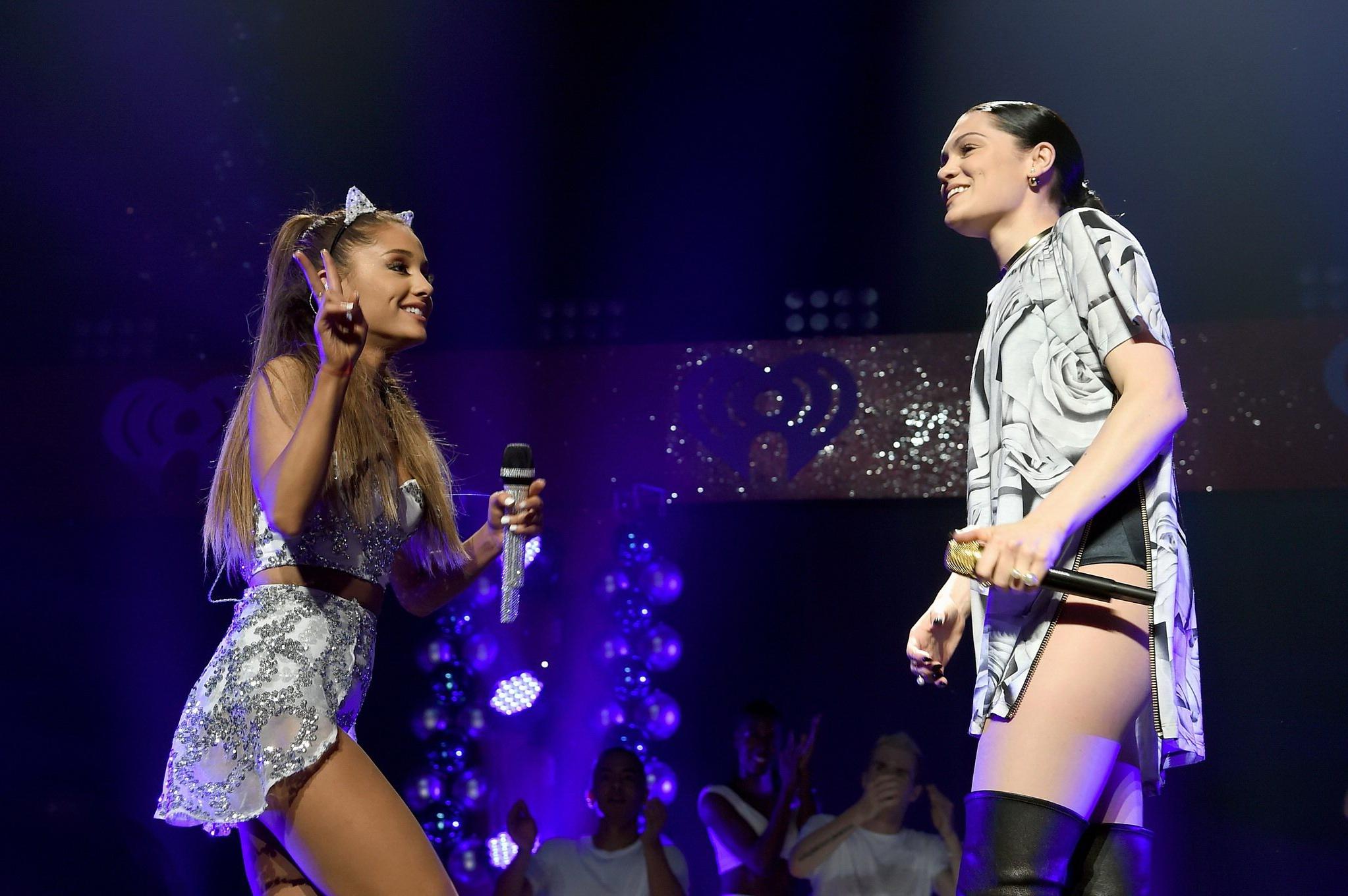 16P Ariana Grande showing off her ass  legs on stage at HOT 995s Jingle Ball 2014 in
