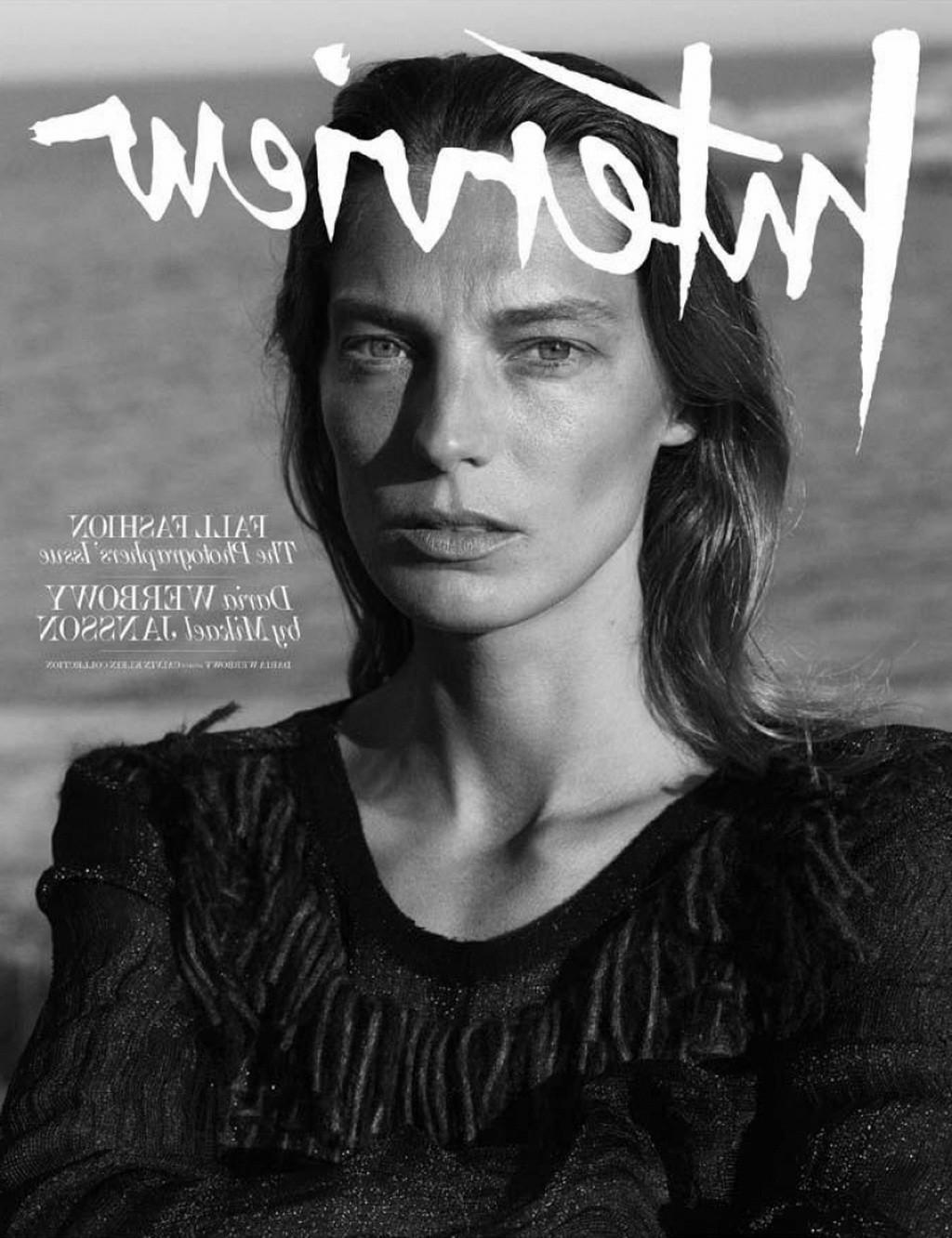 10P Daria Werbowy black  white nude photoshoot by Mikael Jansson for Interview Magaz