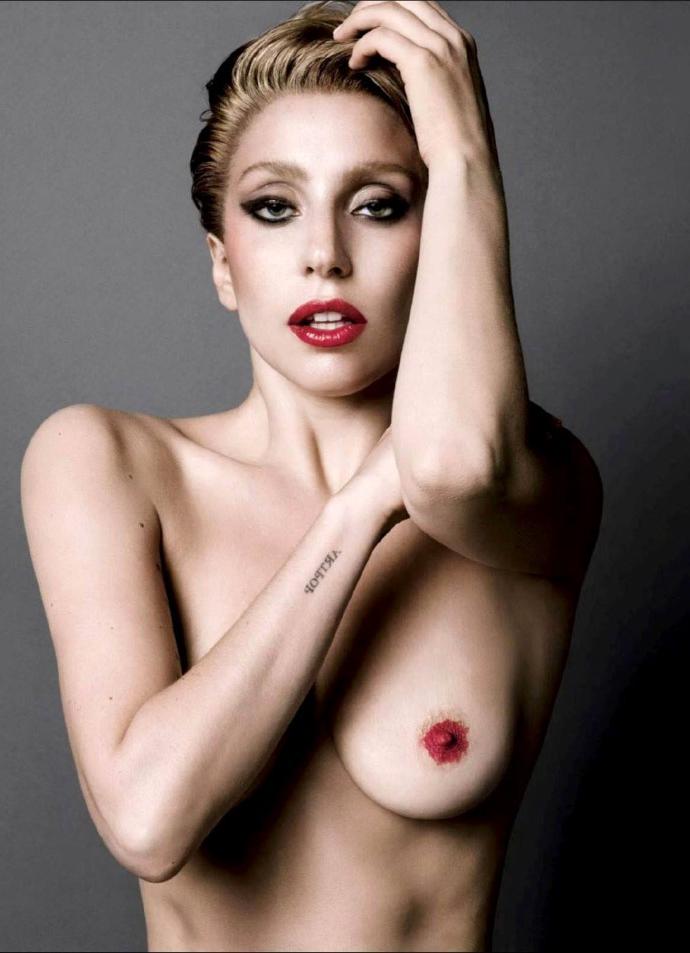 15P Lady Gaga  see her tits and pussy  totally nude posing pictures