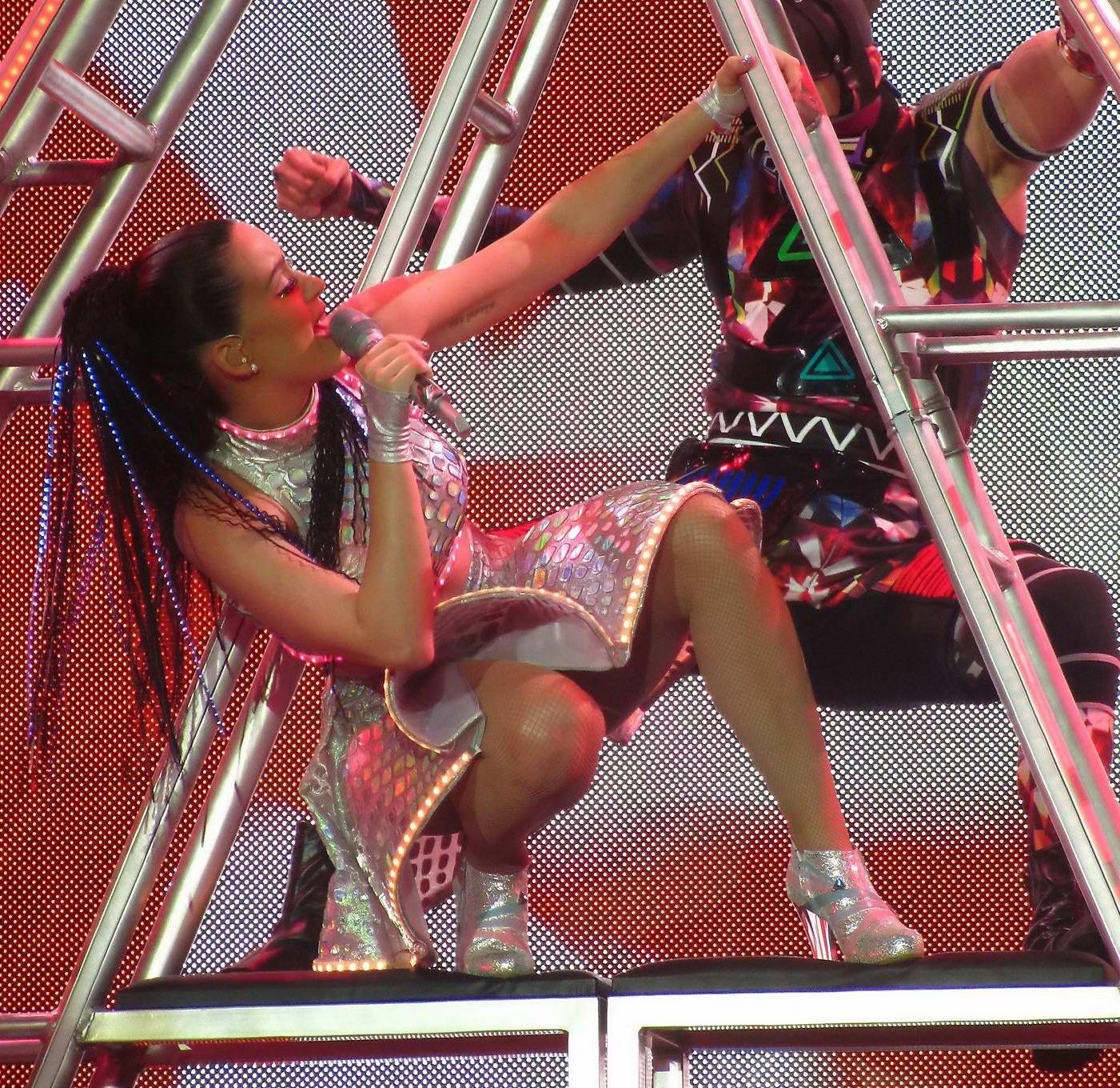 16P Katy Perry upskirt on stage at the Prismatic tour in Belfast