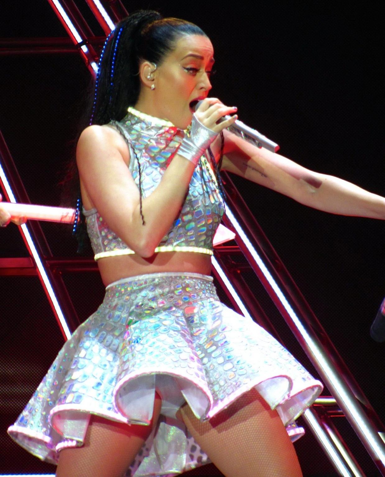 16P Katy Perry upskirt on stage at the Prismatic tour in Belfast