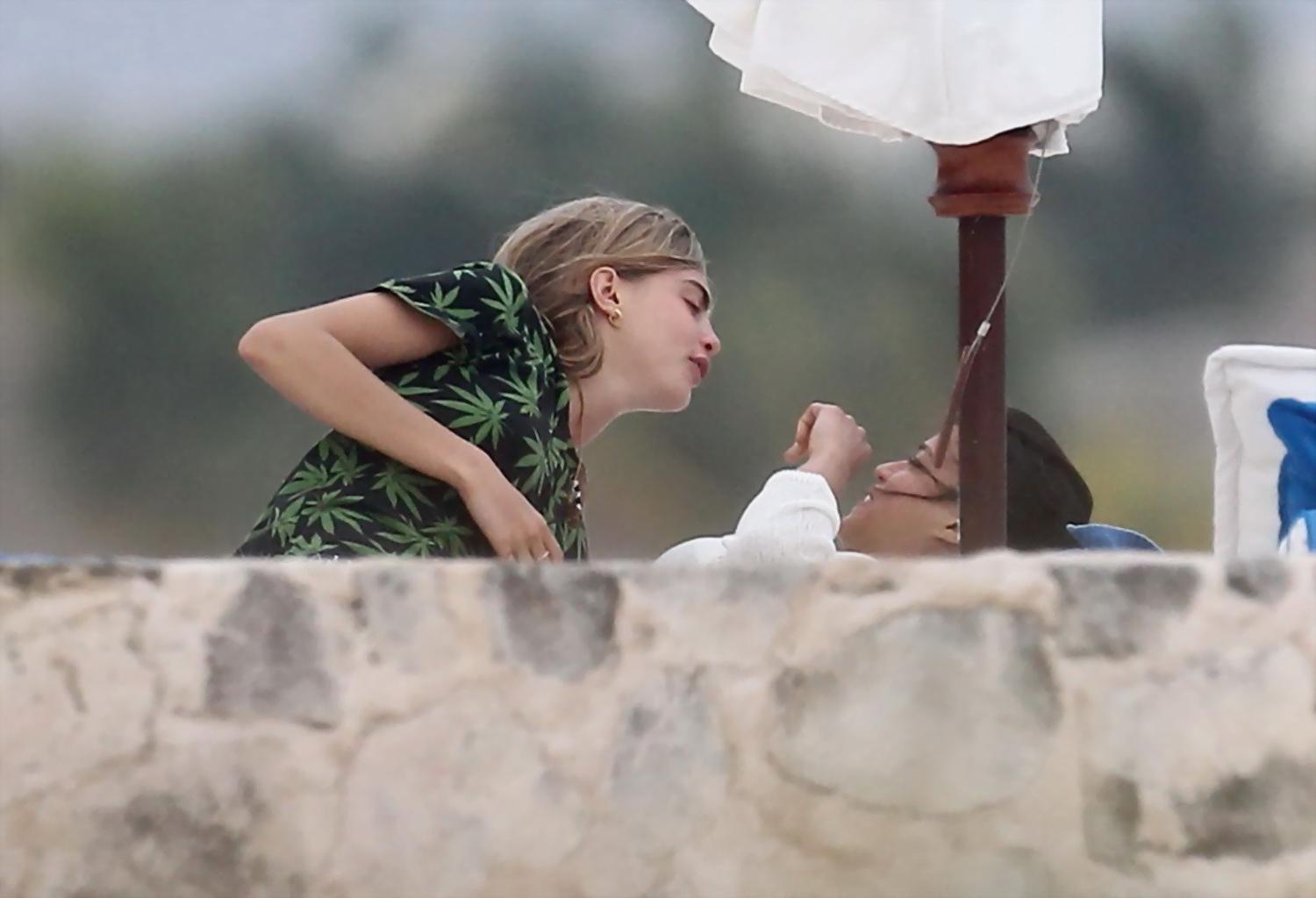 16P Michelle Rodriguez and Cara Delevingne cuddling and groping on the beach