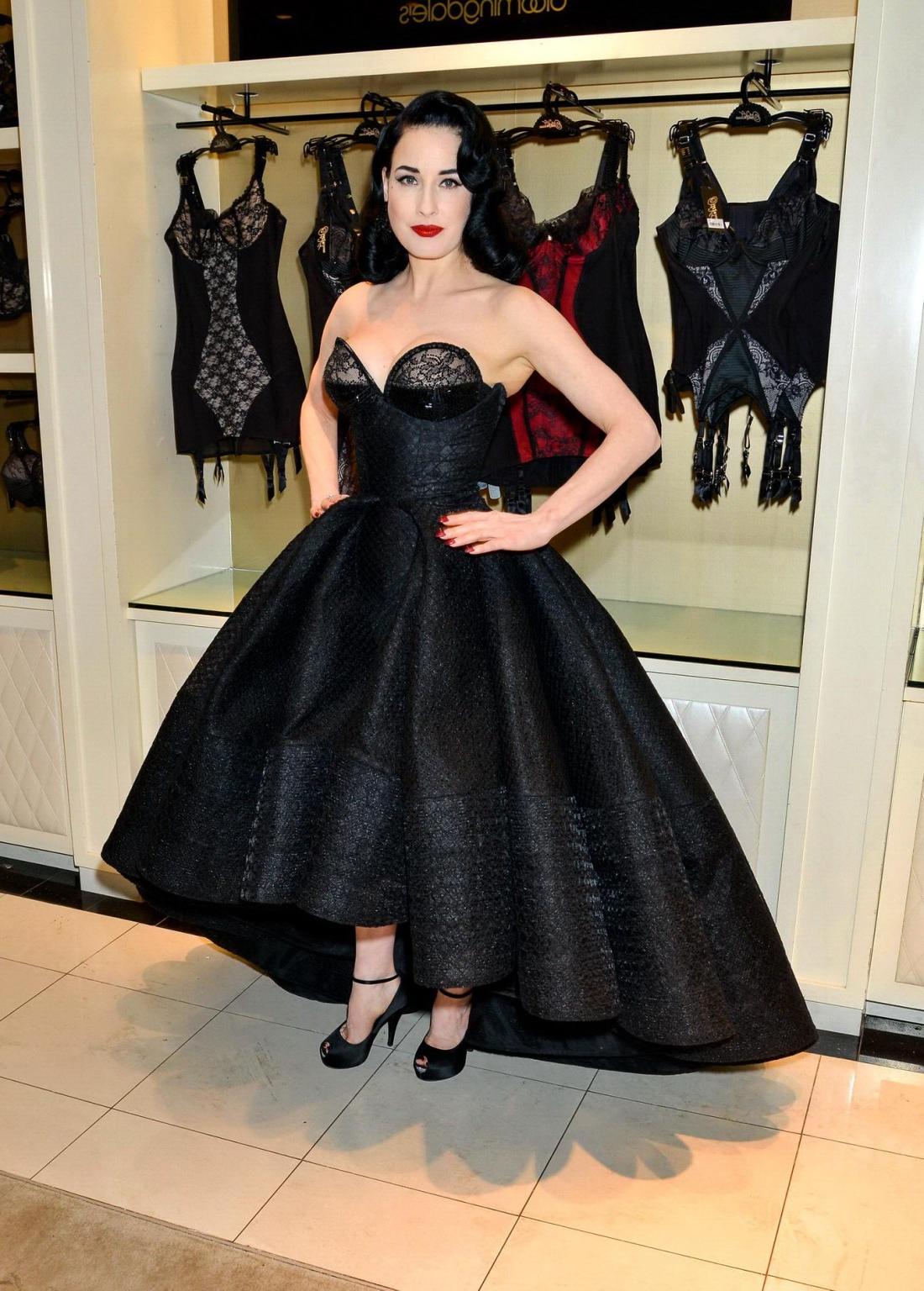 16P Dita von Teese showing huge cleavage at her lingerie line launch in NYC