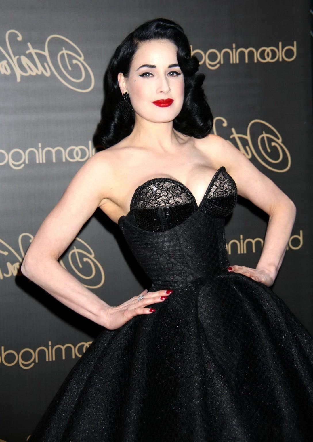 16P Dita von Teese showing huge cleavage at her lingerie line launch in NYC