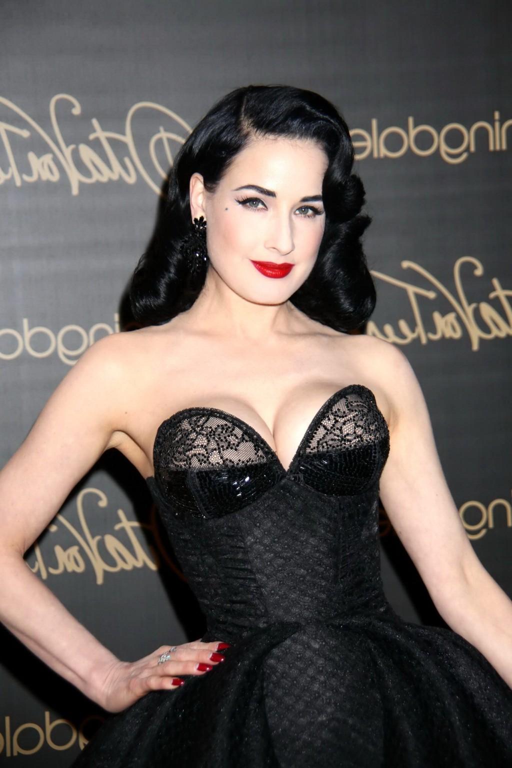 16P Dita von Teese showing huge cleavage at her lingerie line launch in NYC