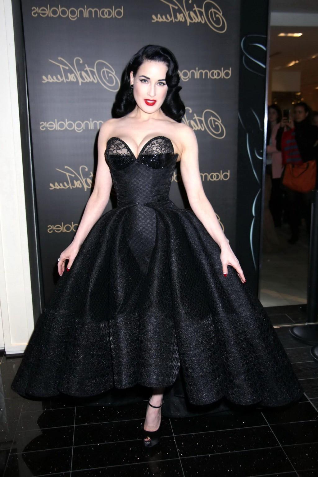 16P Dita von Teese showing huge cleavage at her lingerie line launch in NYC