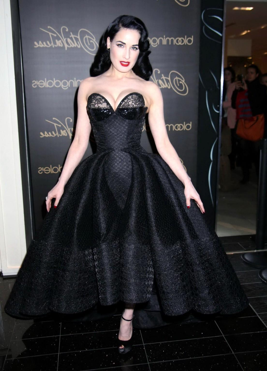 16P Dita von Teese showing huge cleavage at her lingerie line launch in NYC